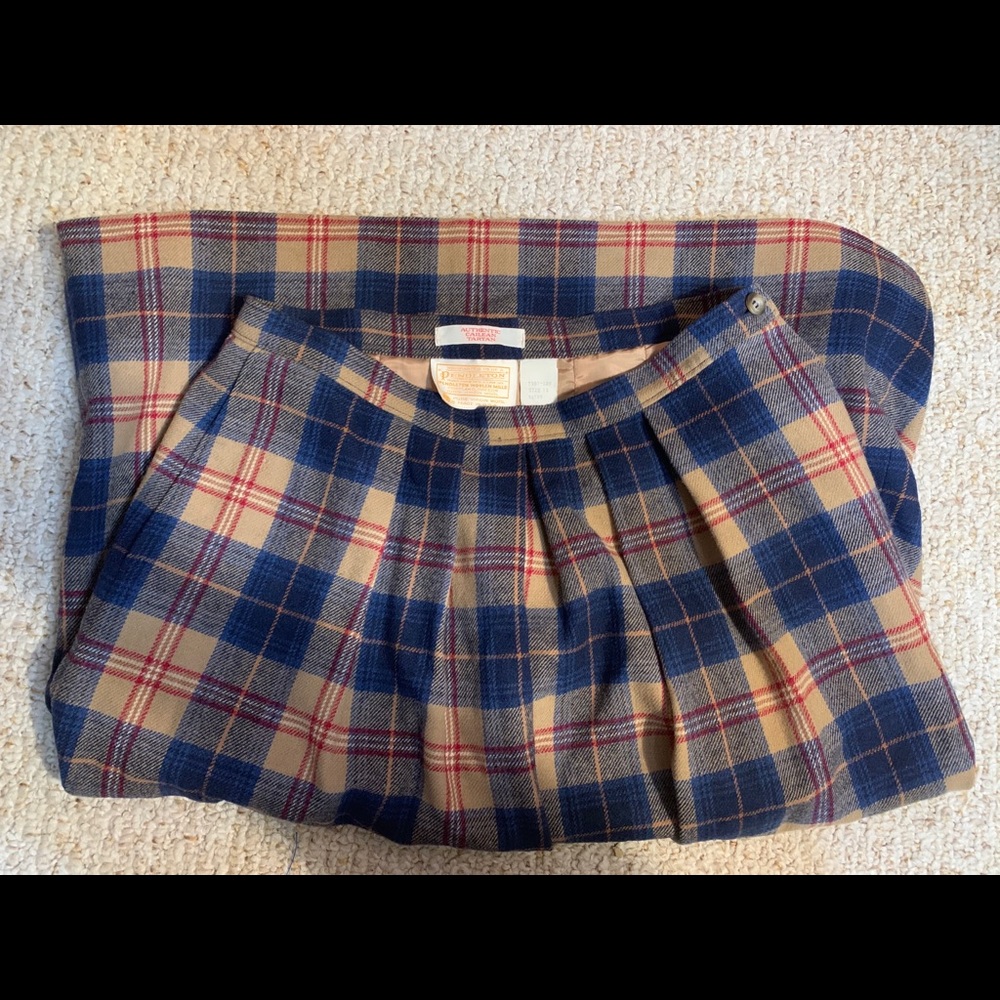 Vintage Pendleton tartan plaid skirt